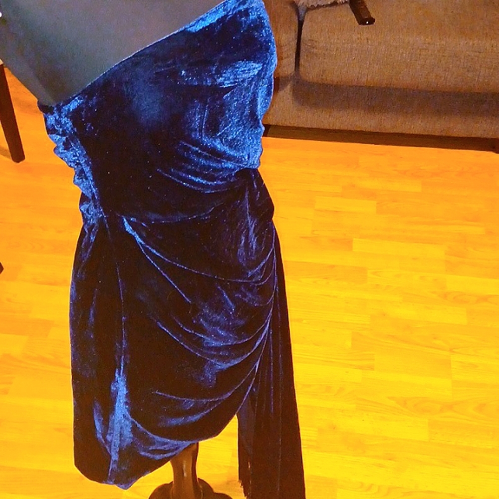 SOLD- Blue Velvet Dress